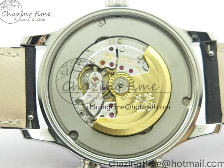 MIROTIME 0418 Practical Calatrava 5524 Pilot Travel Time SS GRF Blue Dial on Black Leather Strap A324 V 7107